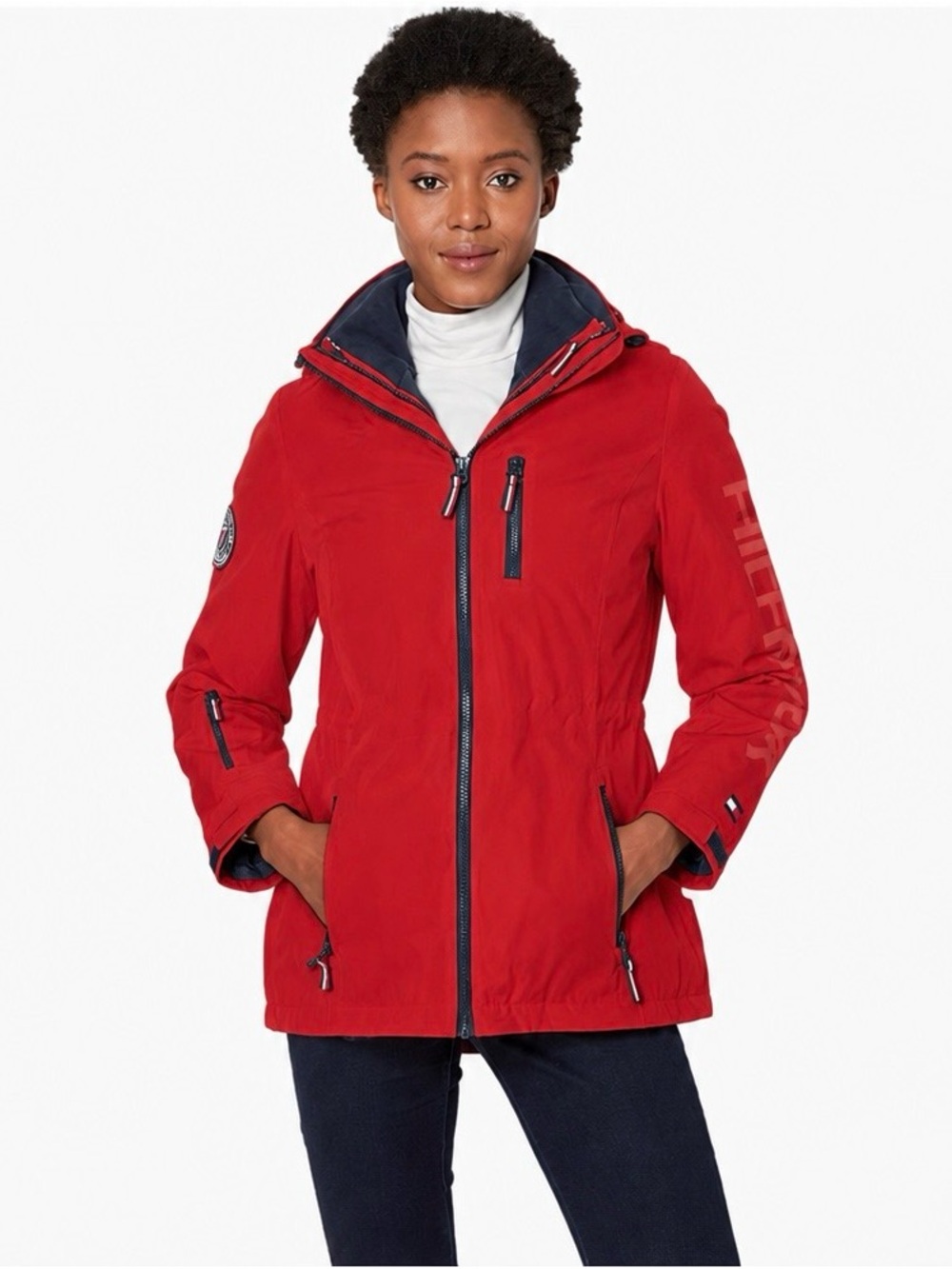 Tommy Hilfiger adaptive 3 -in -1 multi insulated jacket. Removable hood.